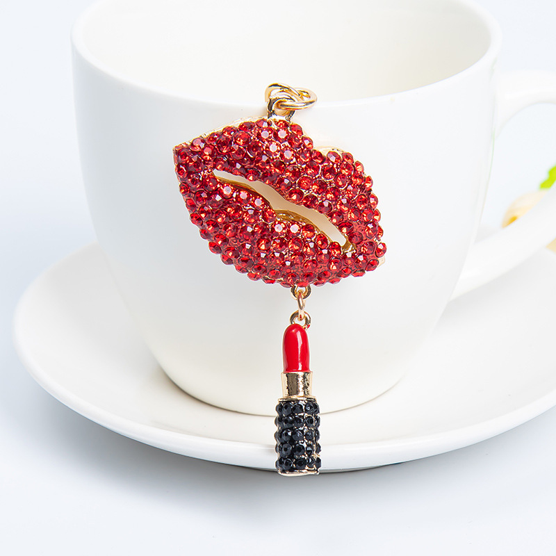 Fashion Diamond Red Lip Keychain - Image 6
