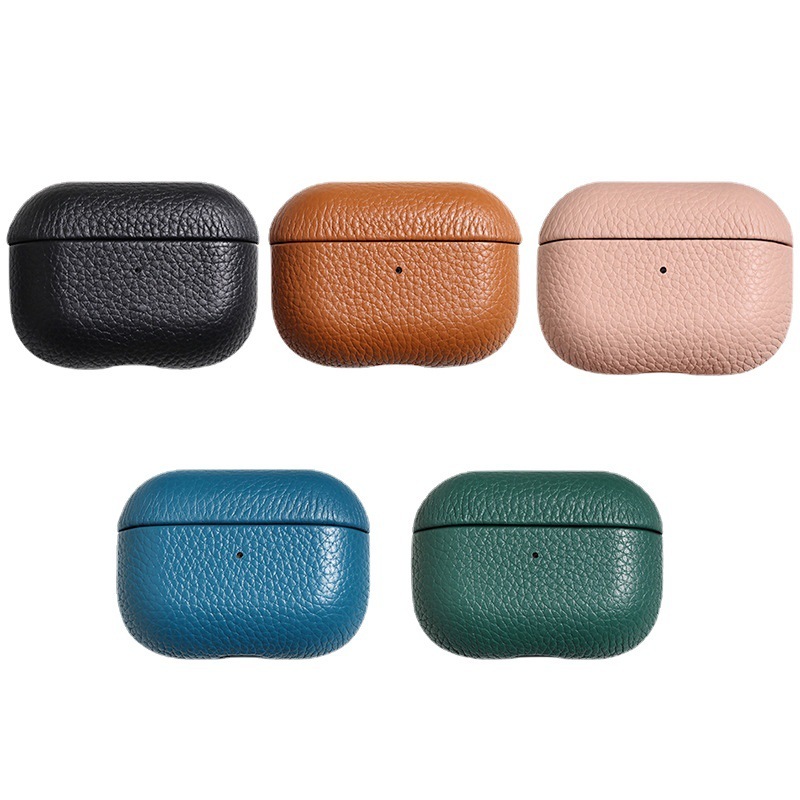 Portable Leather Litchi Pattern Earbuds Case - Image 10