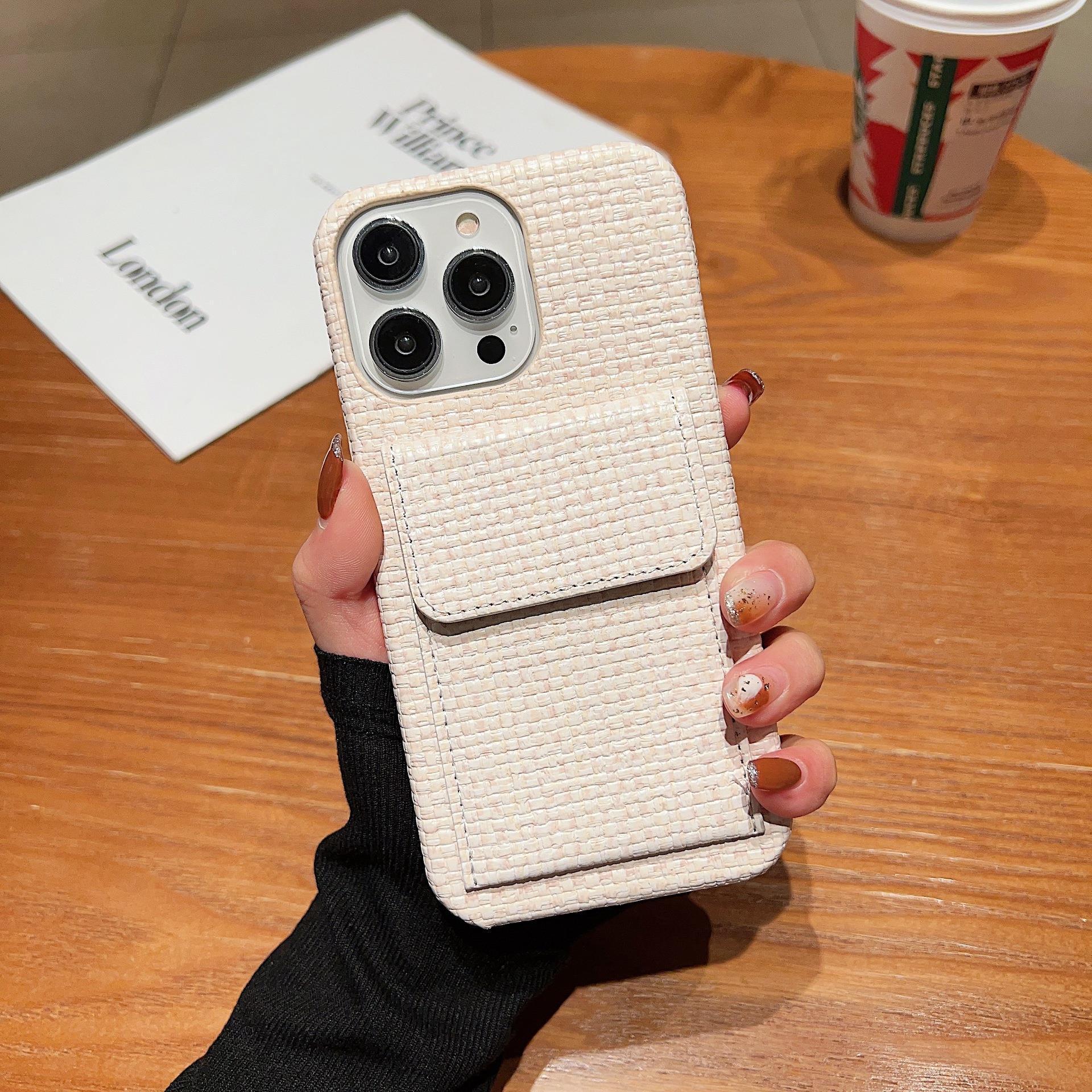 Woven Card Leather Phone Case - Image 2
