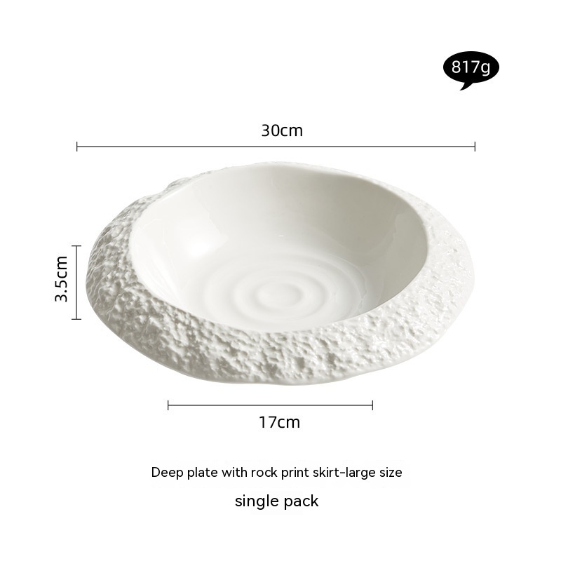 Household Ceramic Rock Pattern Deep Plates - Image 2