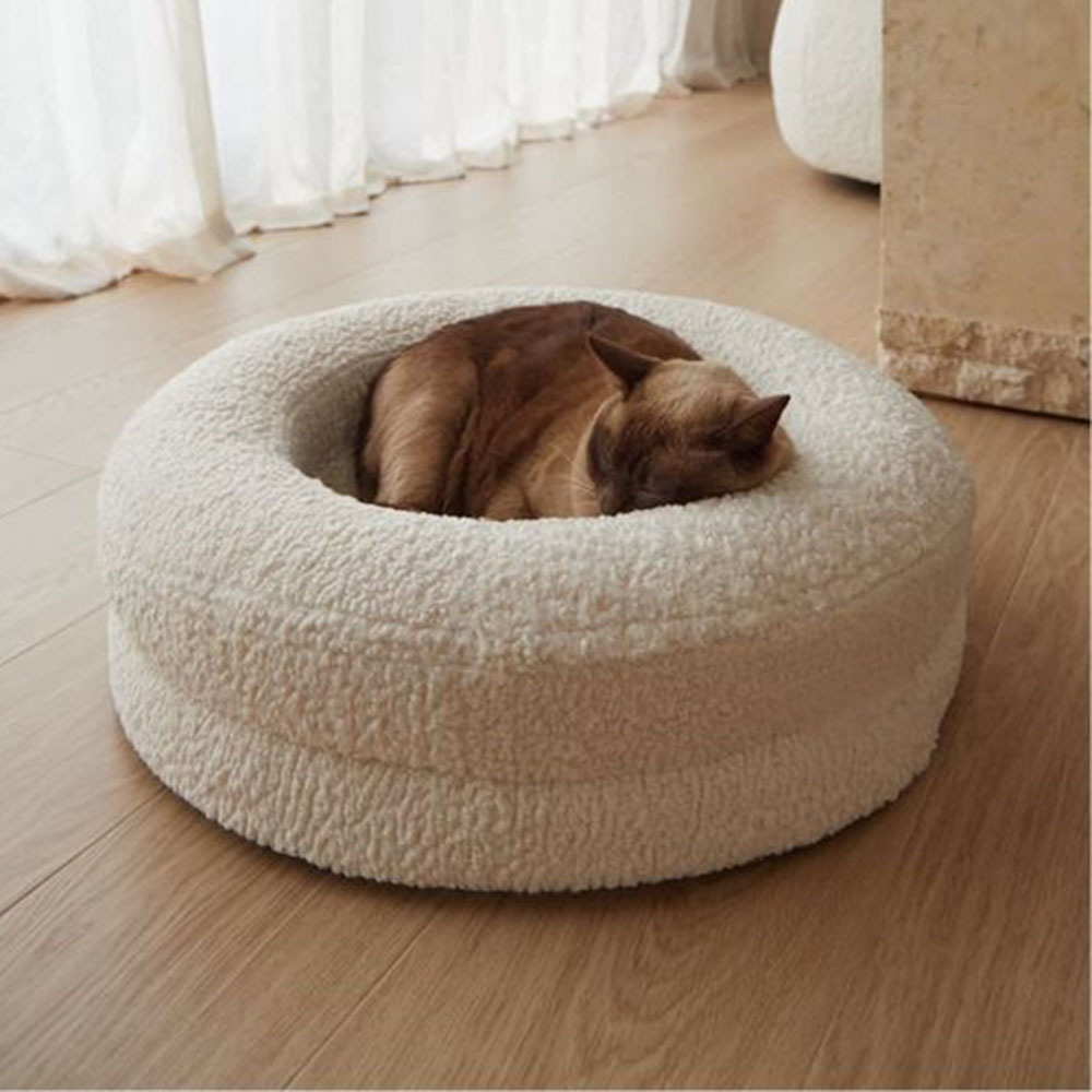 Household Solid Color Leisure Round Cat Bed