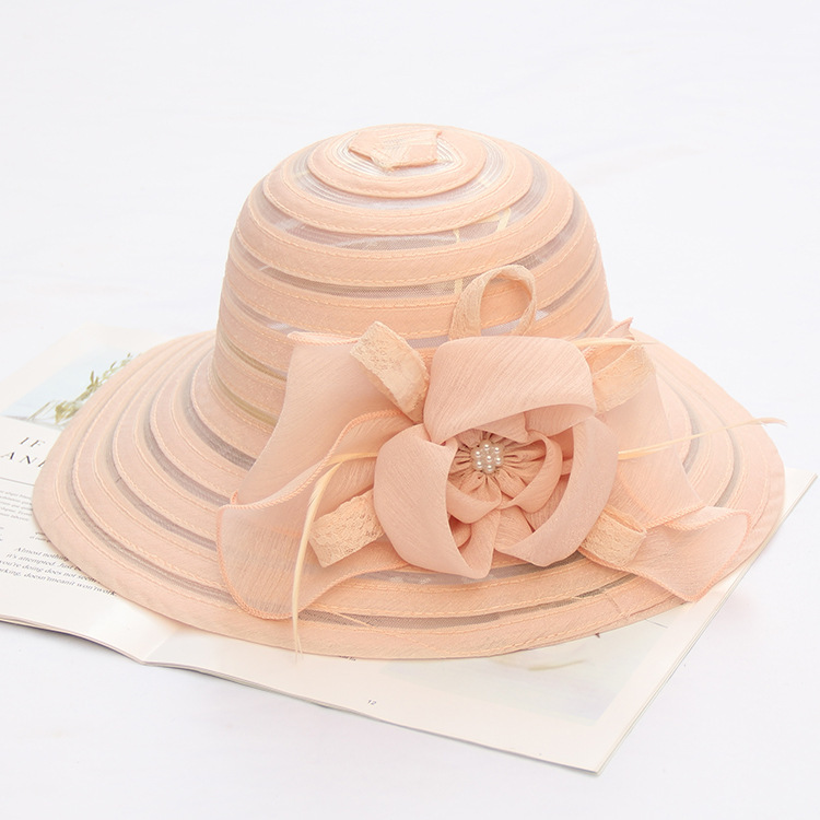 Summer Folding Lace Flower Sunshade Hat - Image 2
