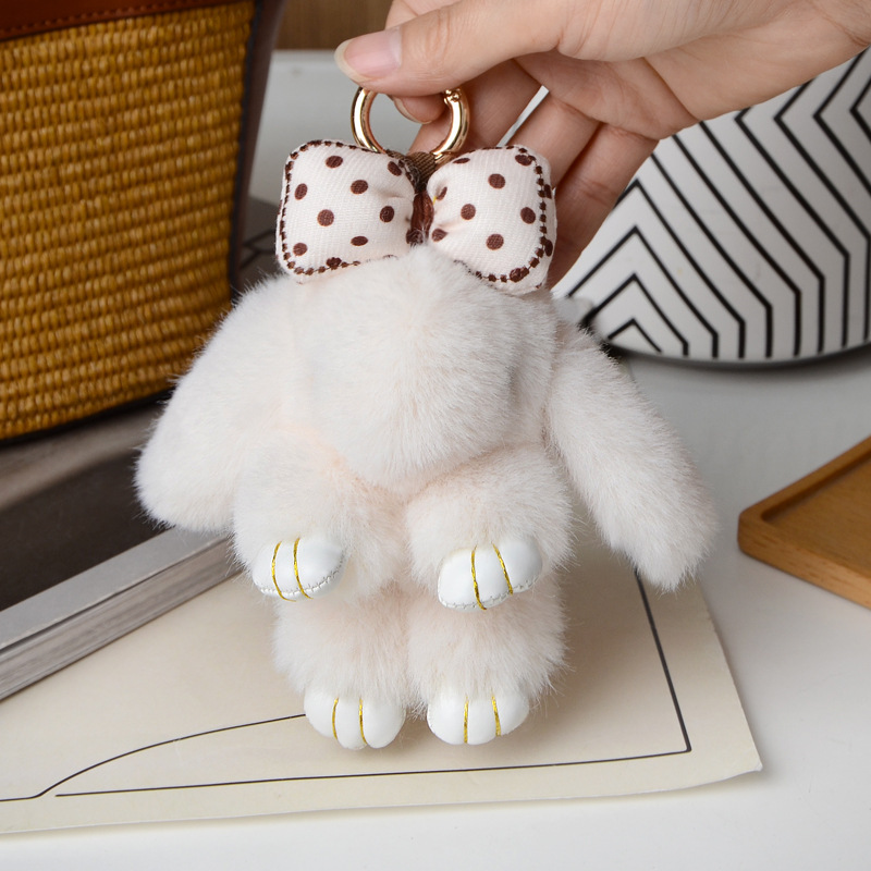 Cartoon Plush Bunny Keychain Pendant - Image 2
