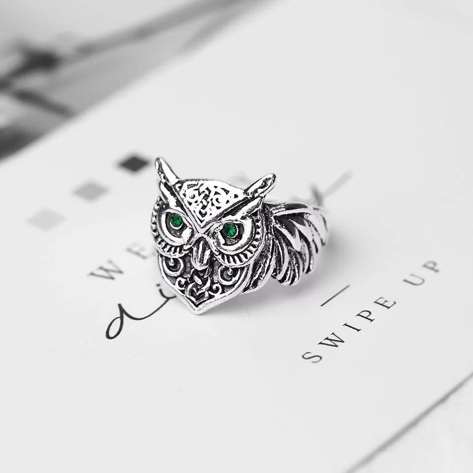 Animal Owl Men Pass Ring