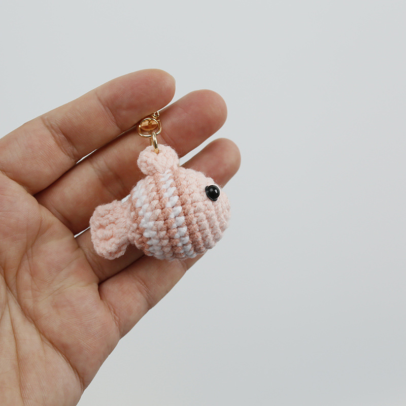 Creative Hand Crocheted Clownfish Keychain - Image 3