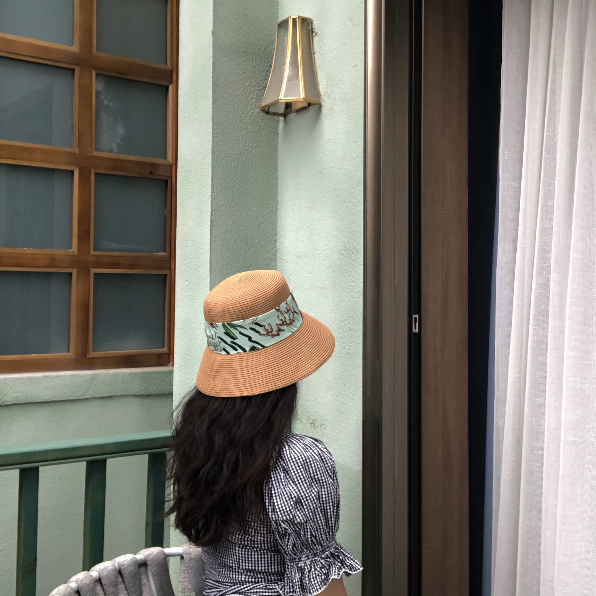 French Vintage Hepburn Straw Fisherman Hat - Image 2