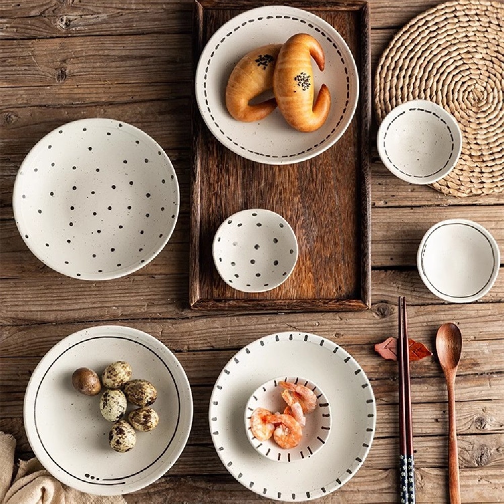Household Japanese Textured Tableware Plate