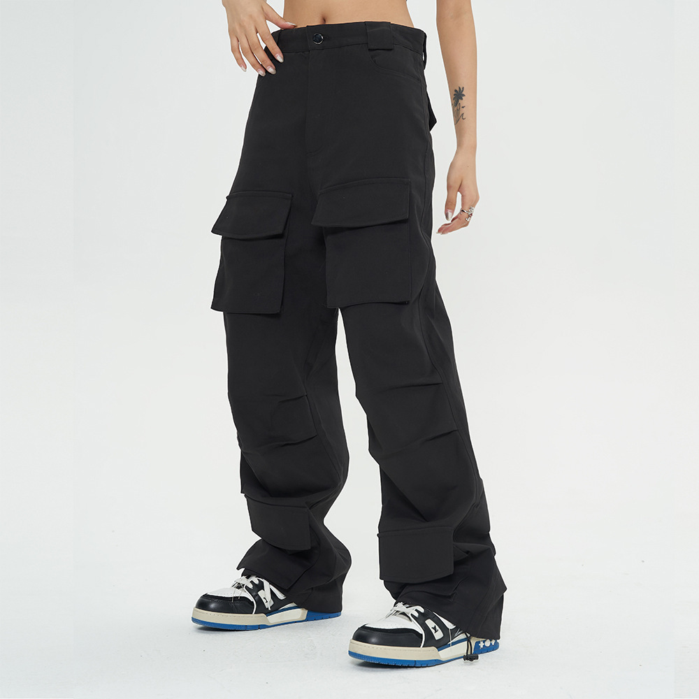 Multi Pocket Wide Leg Trousers For Men - Image 3
