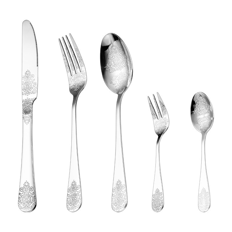 Gold-Plated Stainless Steel Fork Vintage Cutlery Suit - Image 9