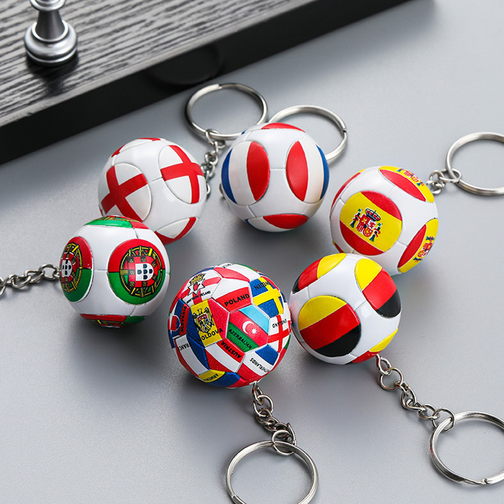 National Flag Round Ball Keychain