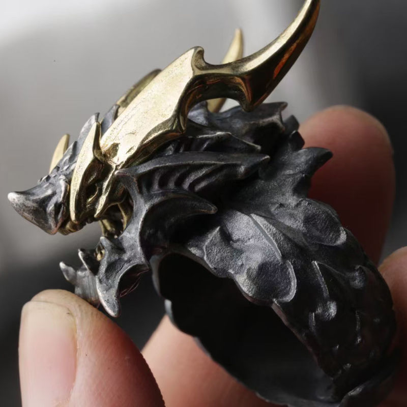 Unique Retro Distressed Ring For Men - Image 2