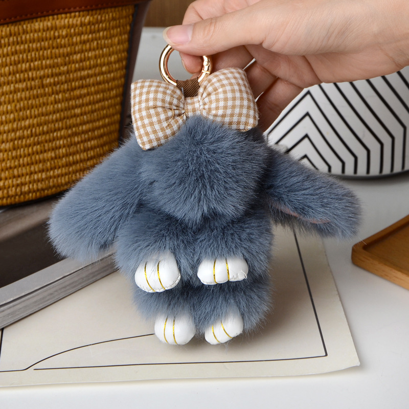 Cartoon Plush Bunny Keychain Pendant - Image 6