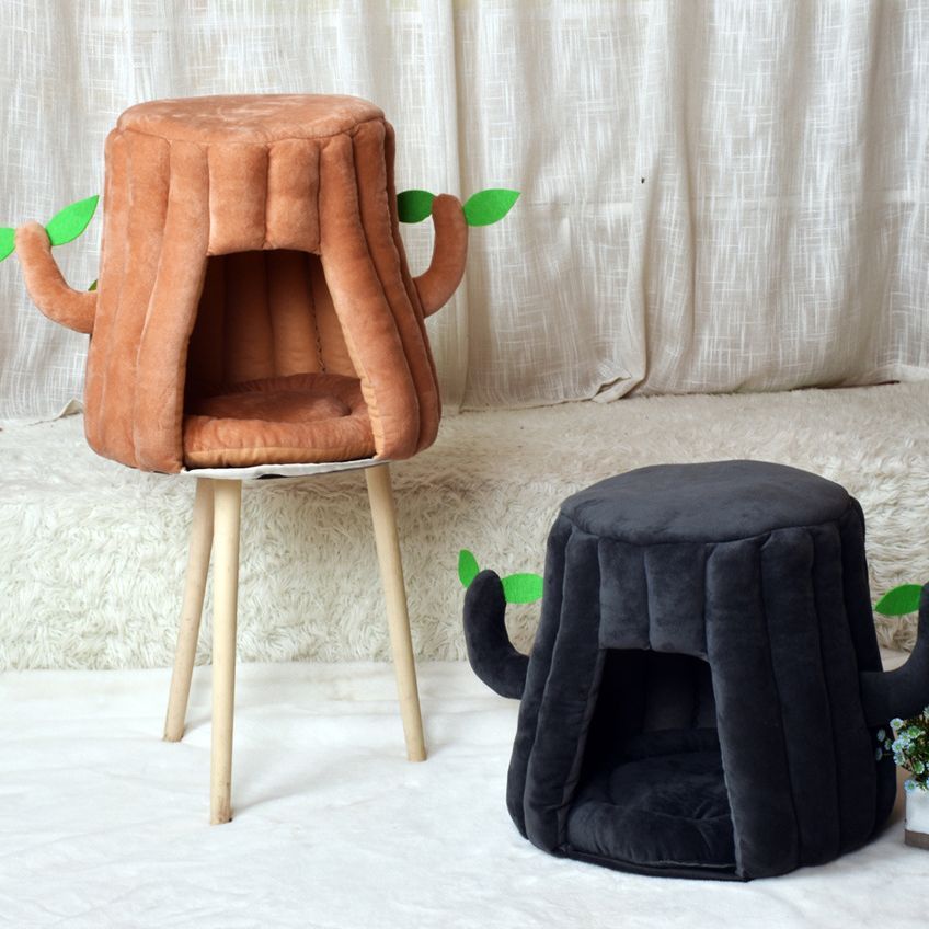 Plush Brown Cat Kennel House - Image 4