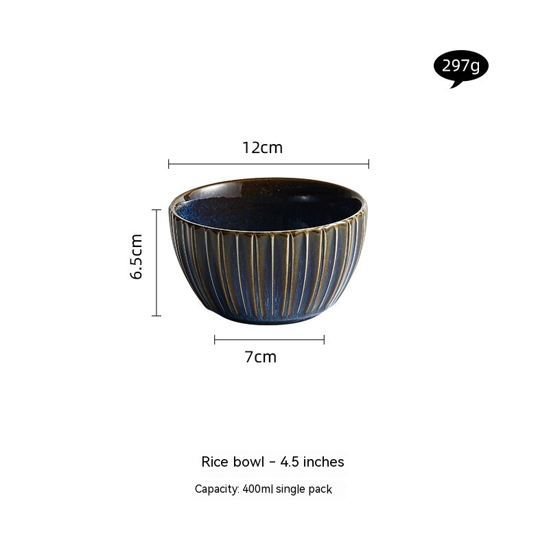 Ceramic Kiln Baked Starry Sky Rice Bowls And Plate - Image 10
