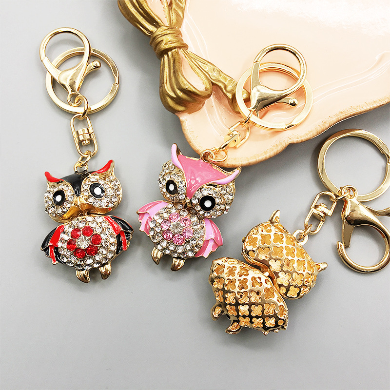 Cartoon Owl Enamel Artware Keychain