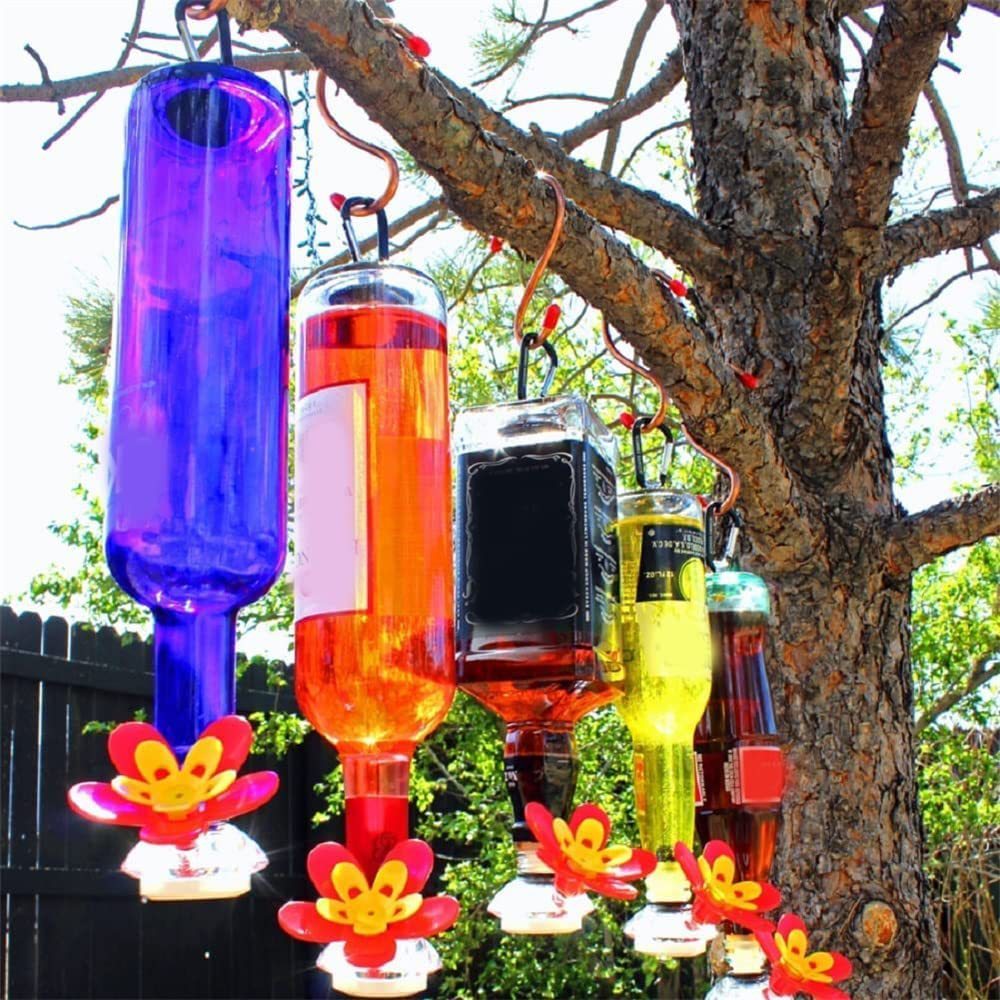 Outdoor Courtyard Wine Bottle Decor Bird Feeder