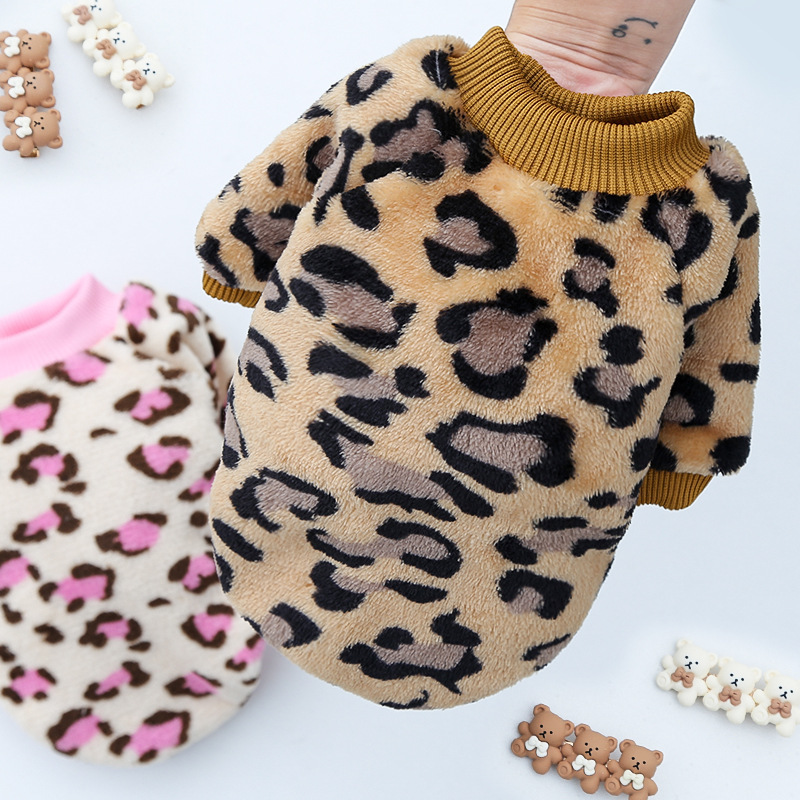 Pet Leopard Printed Warm Pajamas Jacket - Image 3