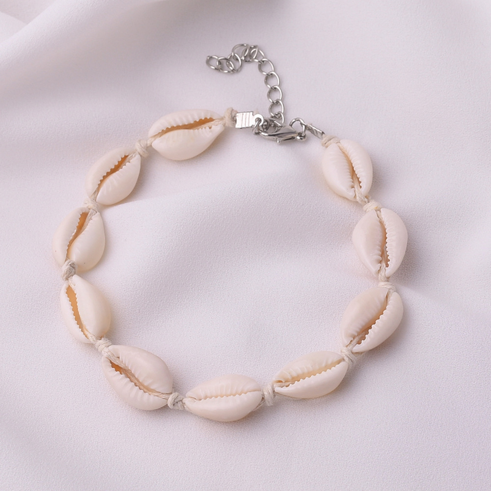 Casual Hand-Woven Shell Clavicle Chain Anklet - Image 7