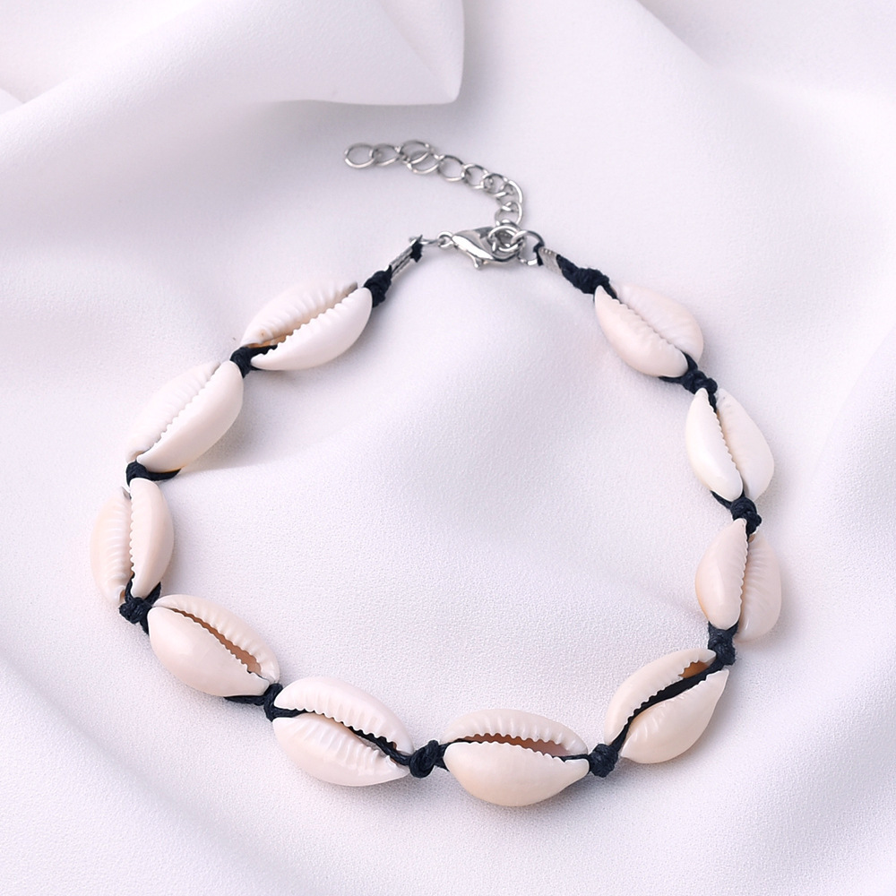Casual Hand-Woven Shell Clavicle Chain Anklet - Image 2