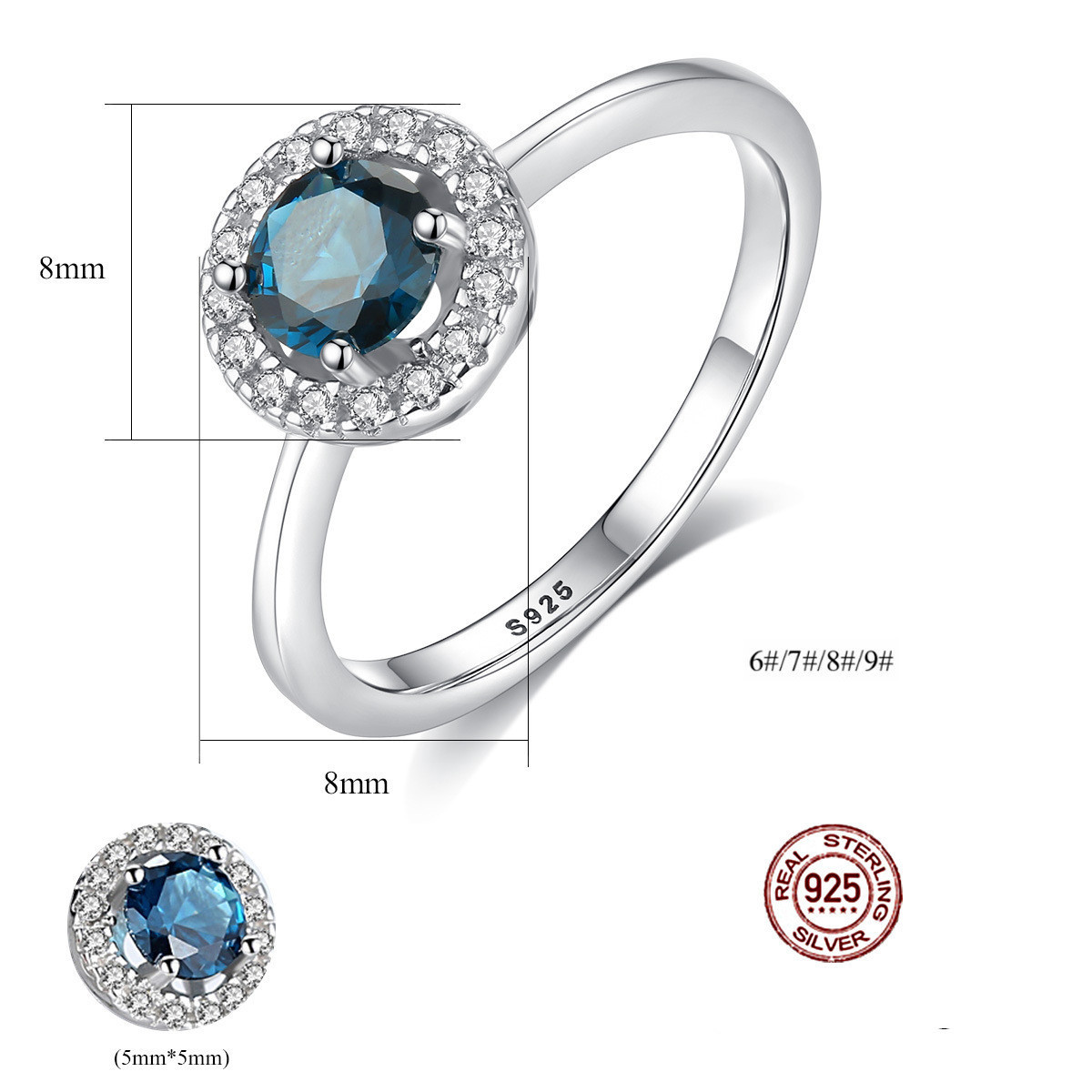 Fashion Multi-Color S925 Silver Ring - Image 5