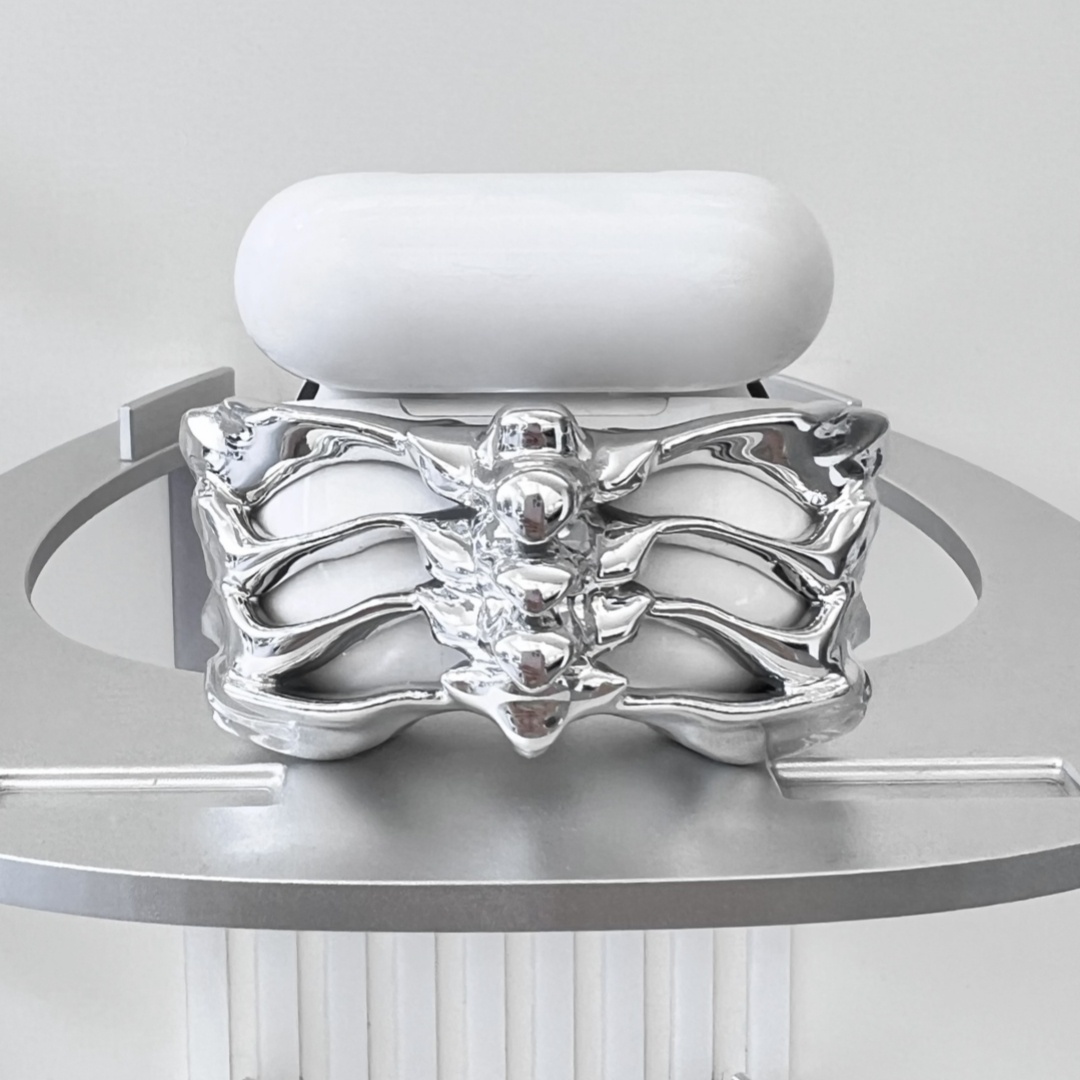 Metal Coated Silver Electroplated Bone Earphone Case