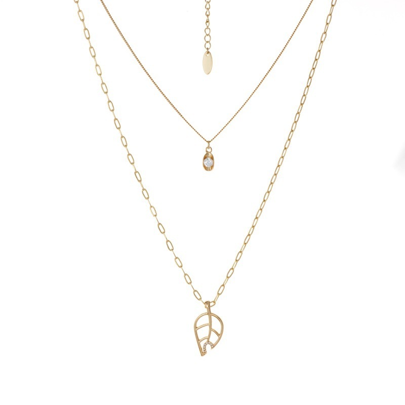 Simple Hollow Leaf Necklace - Image 3