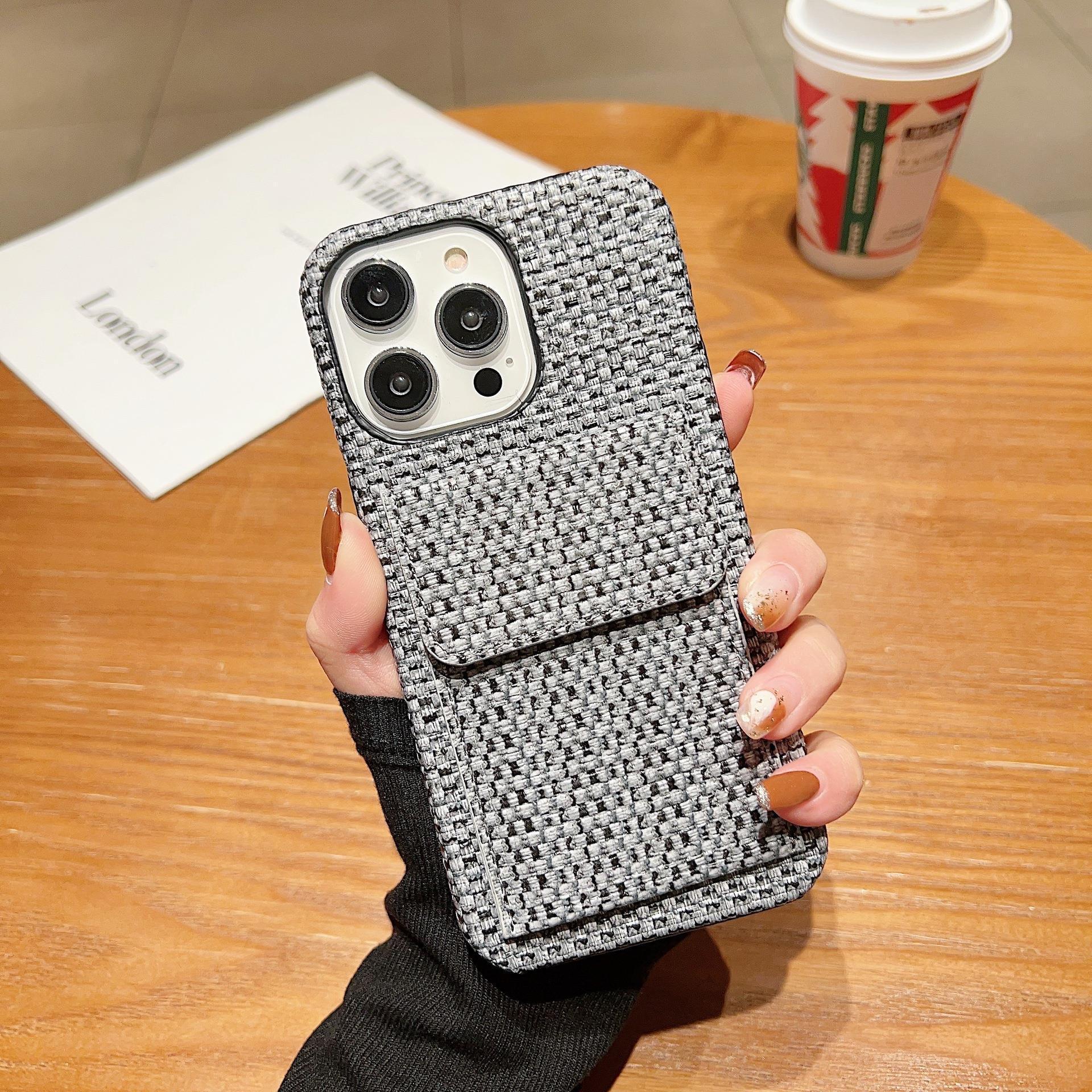 Woven Card Leather Phone Case - Image 8