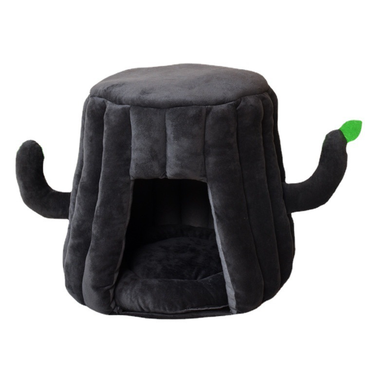 Plush Brown Cat Kennel House - Image 3