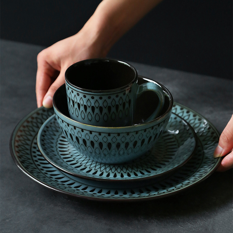 Ceramic Retro Household Bowls Plates Set - Image 7