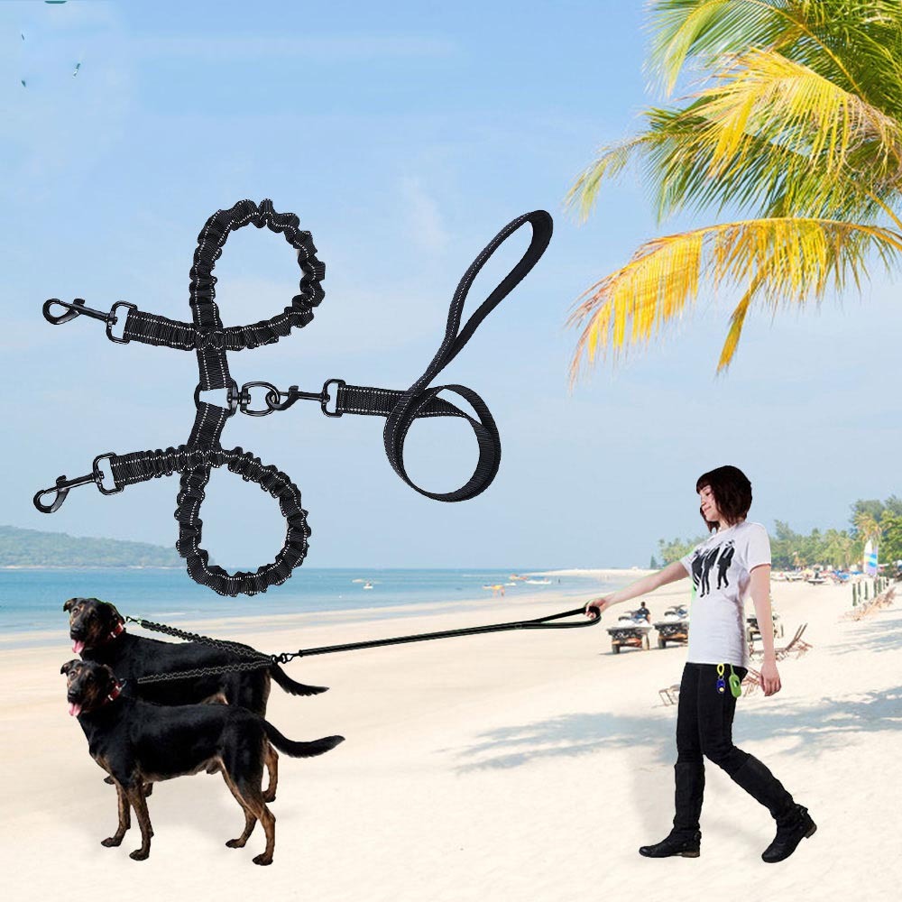 High Elastic Dog Double Head Traction Rope
