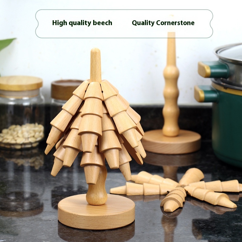 Household Beech Cup Wood Heat Proof Mat - Image 4
