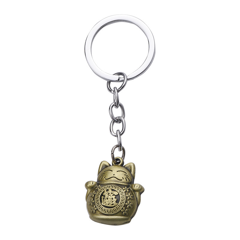 Creative Brass Fortune Cat Keychain - Image 2