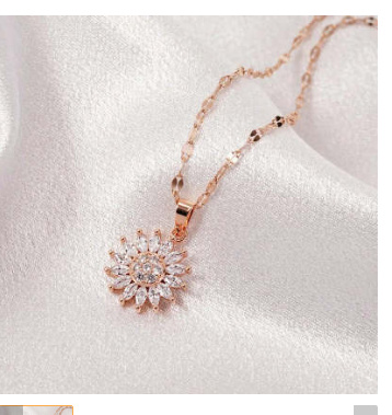 Double-Layer Rotatable Sunflower Necklace - Image 6