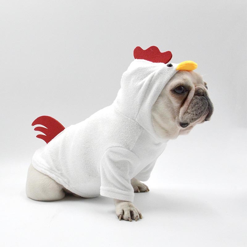Cute Rooster Style Dog Sweater With Hood