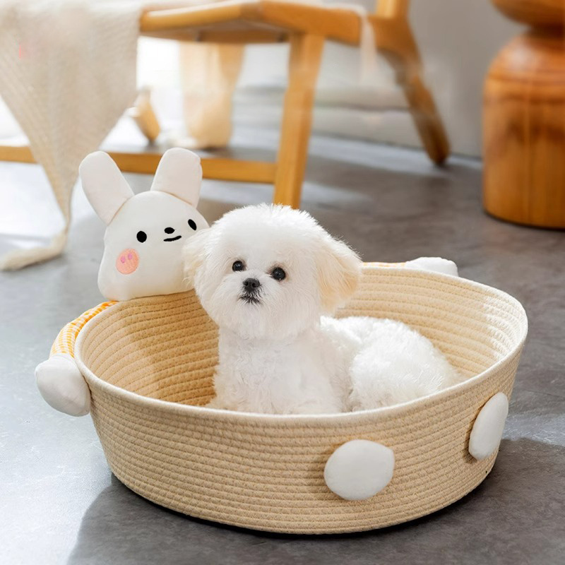 Cat Cotton Rope Scratcher Woven Basket
