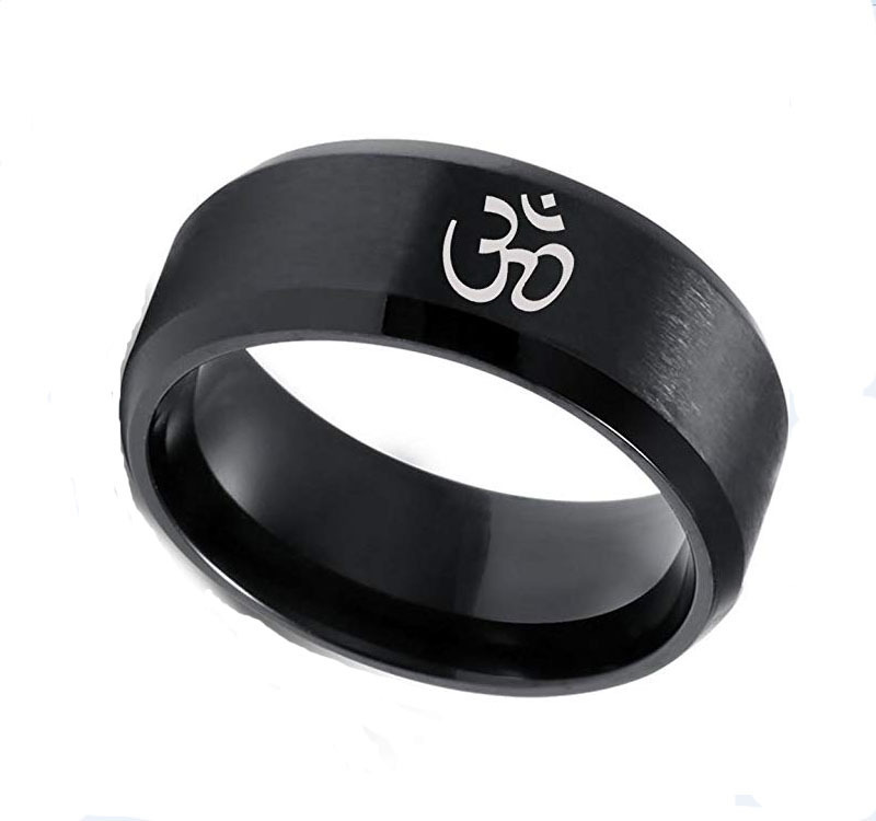 Sanskrit Ohm Stainless Steel Ring Men - Image 4