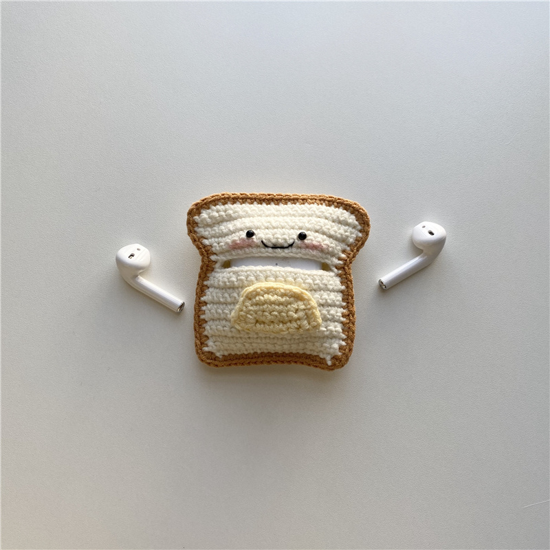 Ins Wind Butter Toast Bread Wired Earphone Case