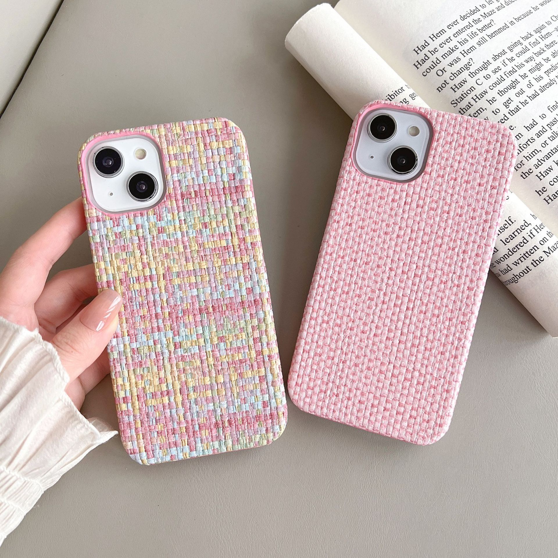Woven Plaid Mobile Phone Protective Case - Image 8