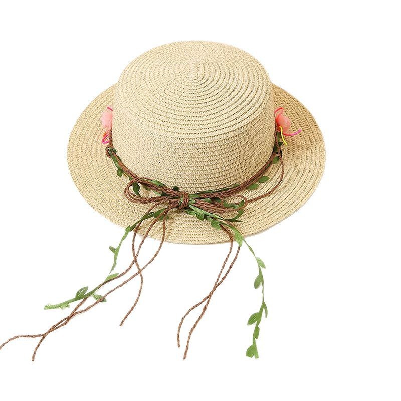 Women's Flat Sun Protection Straw Hat - Image 9
