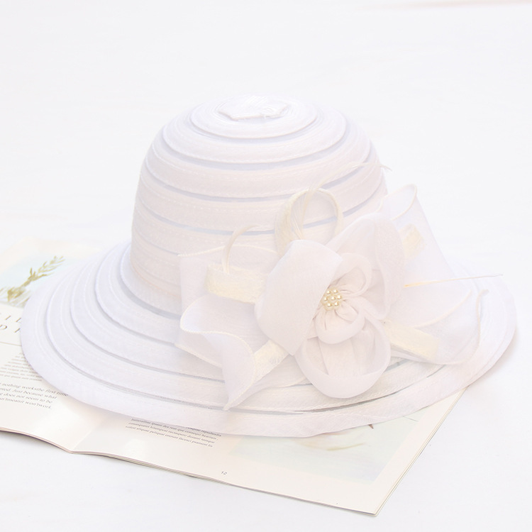 Summer Folding Lace Flower Sunshade Hat - Image 7
