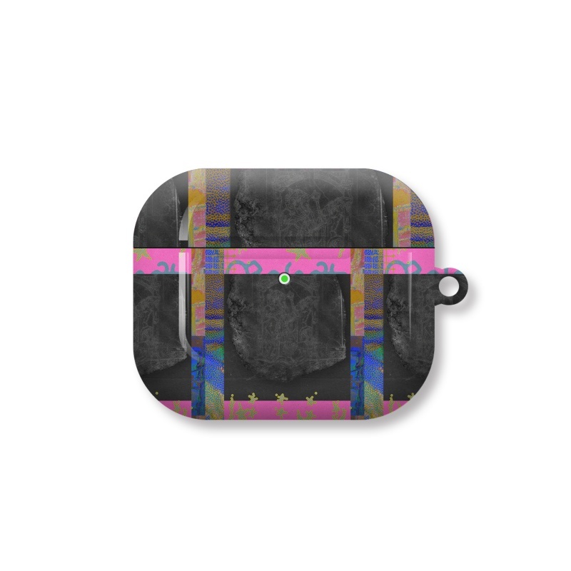 Dark Gray Retro Prints Pink Ins Earphone Case - Image 2