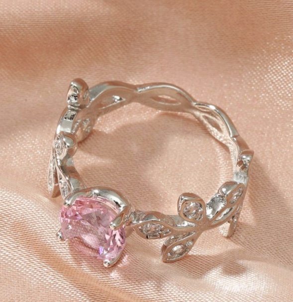 Red Gemstone Silver Plated Ring - Image 6
