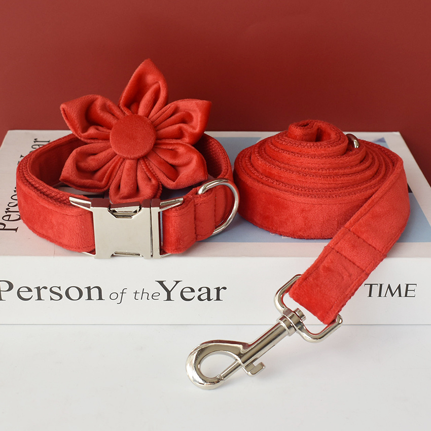 Red Velvet Double Layer Dog Collar - Image 2