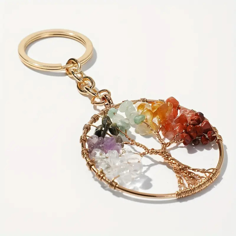 Crystal Chips Tree Of Life Keychain - Image 5