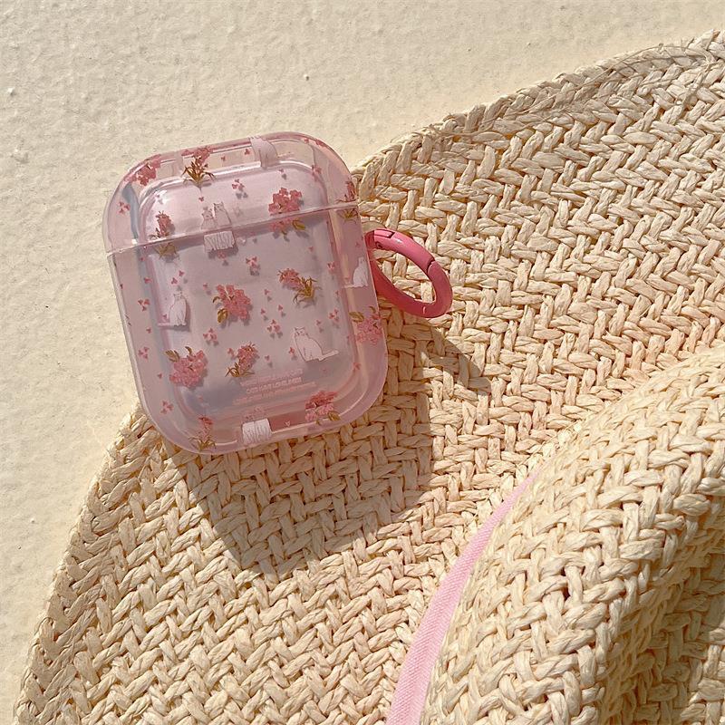 Wireless Floral Cat Earphone Case