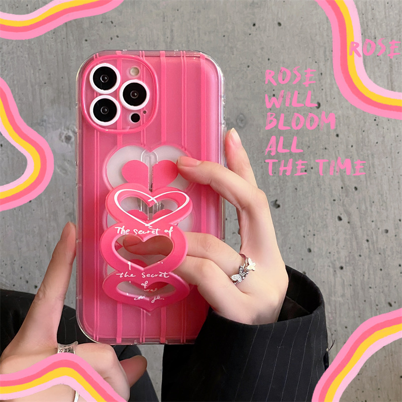 Striped Transparent Love Phone Case