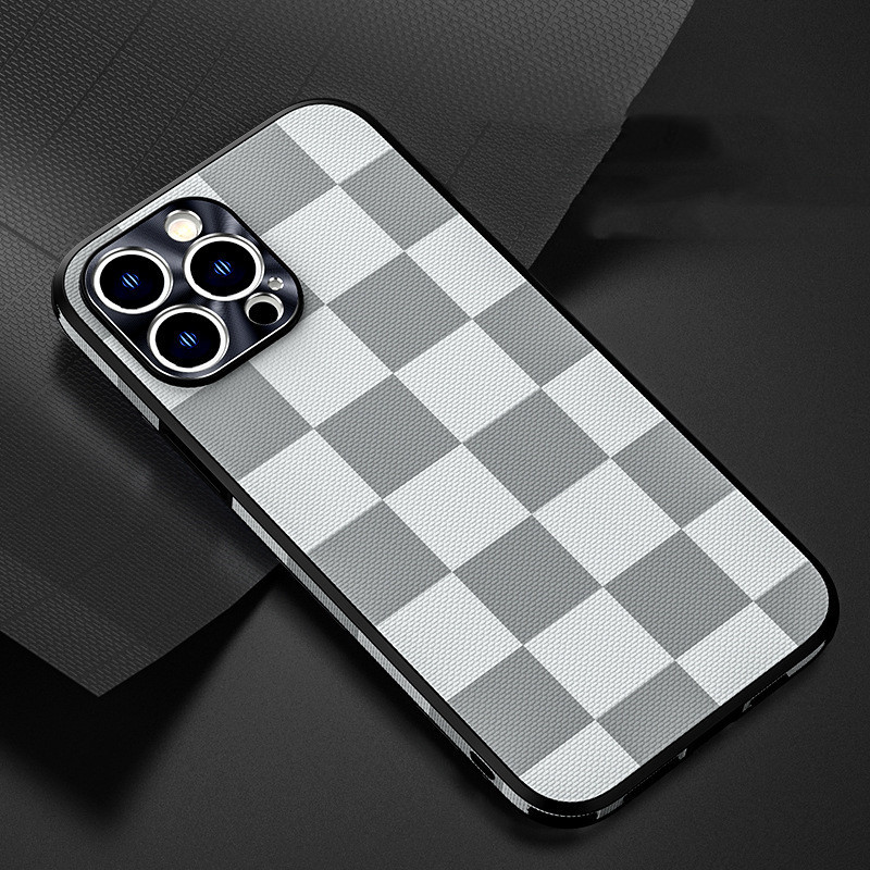 Plaid Side Stick Leather Phone Case - Image 4