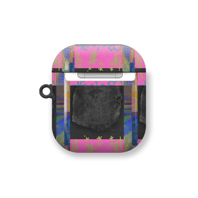 Dark Gray Retro Prints Pink Ins Earphone Case - Image 4