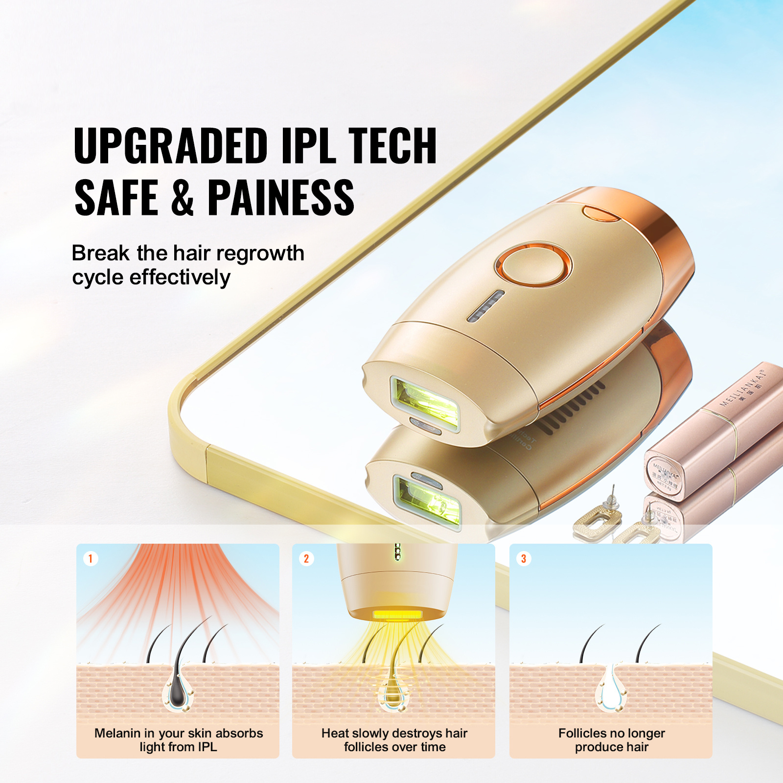 Painless IPL Permanent Hair Removal Device