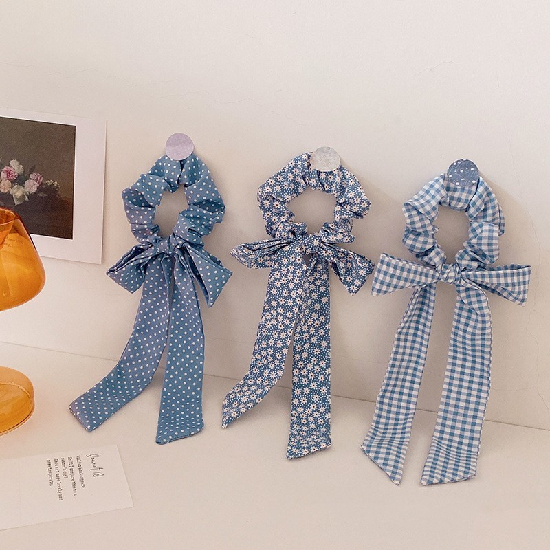 Polka Dot Floral Scrunchie Hair Rope